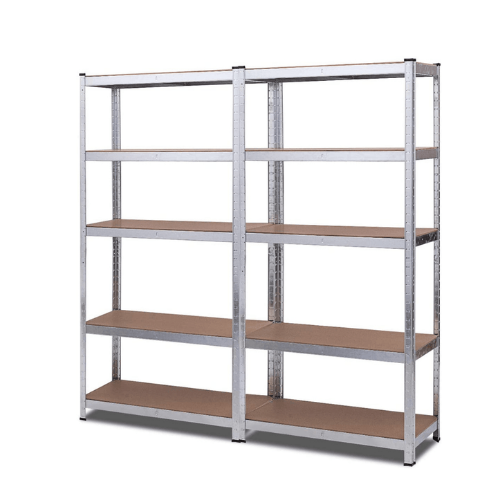 Giantex 2 Pieces Shelving Rack Storage Shelf Steel Garage Utility Rack 5-Shelf Adjustable Shelves