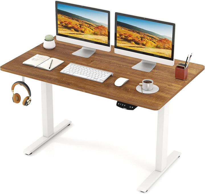 Giantex Electric Dual Motor Standing Desk | 48" x 30" Height Adjustable Sit Stand Computer Workstation w/3 Memory Height