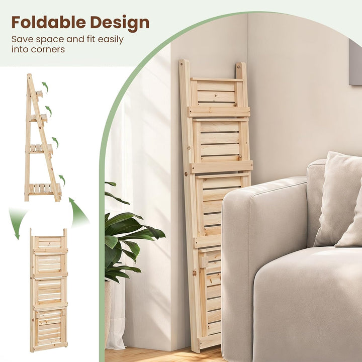 GIANTEX Foldable Wooden Plant Stand