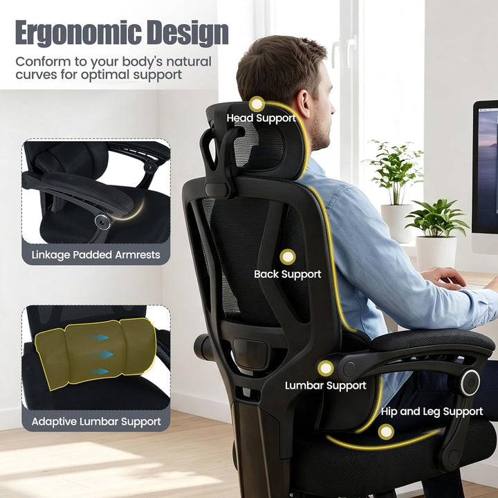 GIANTEX Mesh Office Chair, Ergonomic Computer Desk Chair w/Lumbar Support
