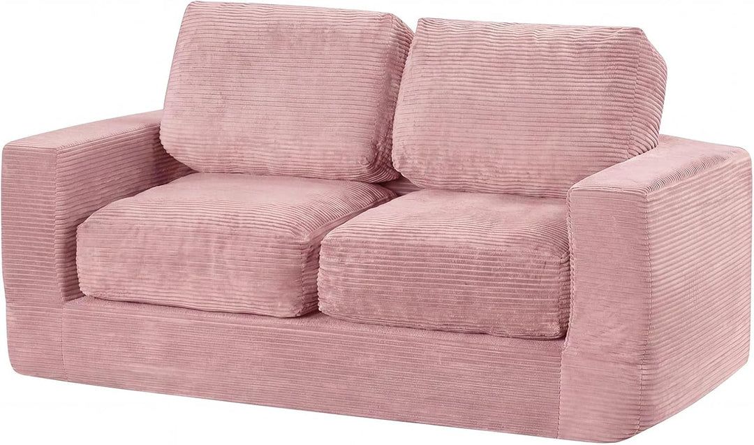 Giantex 2-Seater Floor Couch with Removable Corduroy Cover