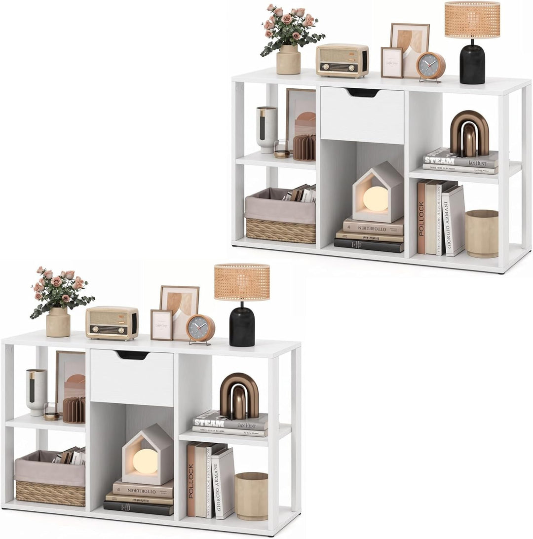 GIANTEX 5-Cube Storage Organizer with Drawer, 3-Tier Bookcase