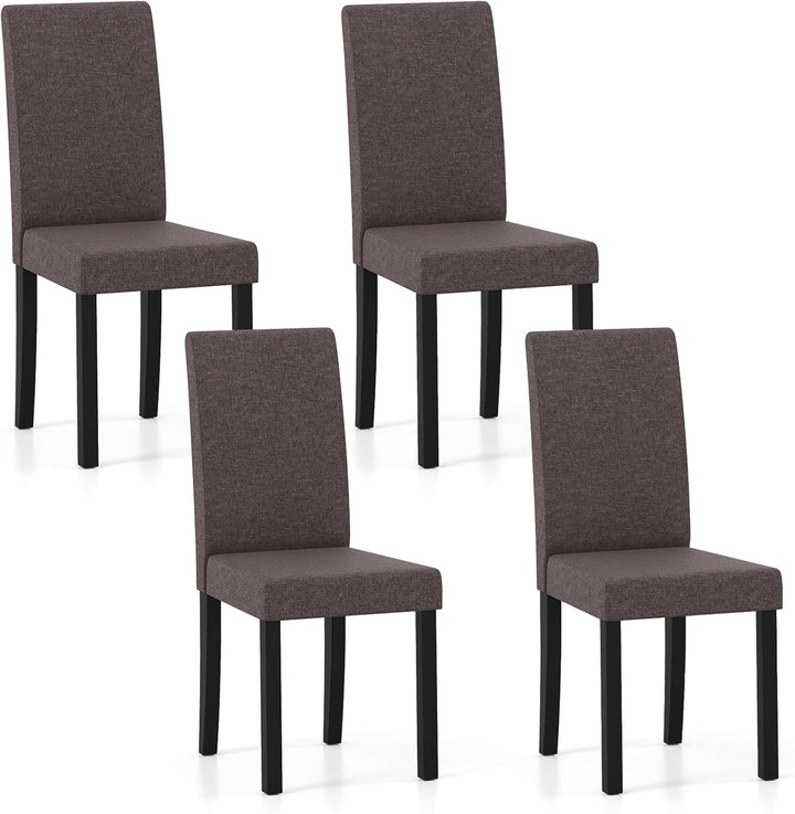 Giantex Upholstered Dining Chair Set of 2/4 Mid Century Modern Fabric Kitchen Chairs with Thick Padded Seat