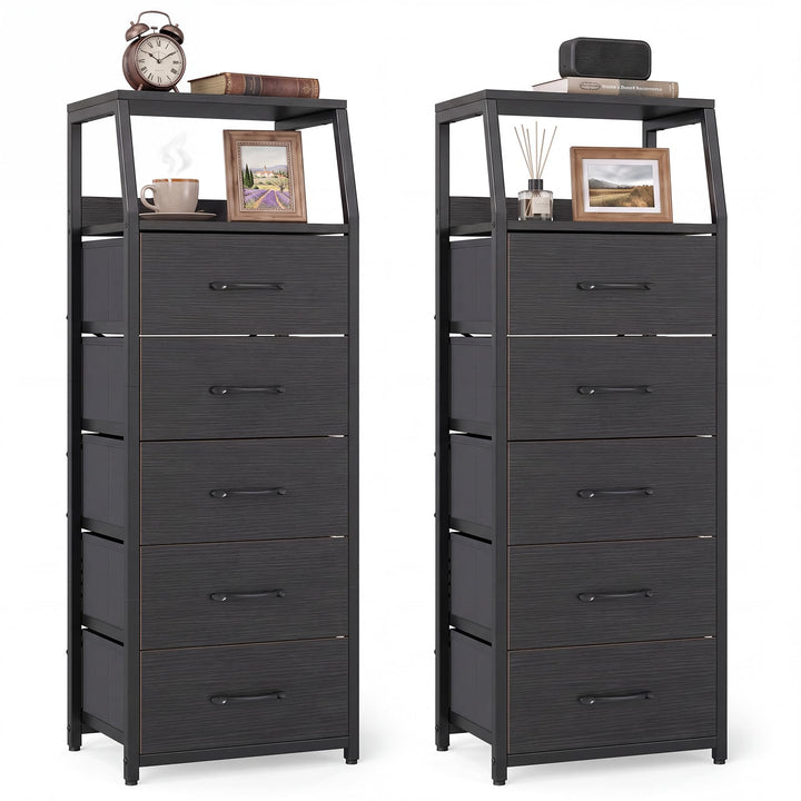 GIANTEX Tall Dresser with 5/4 Fabric Drawers (1/2)