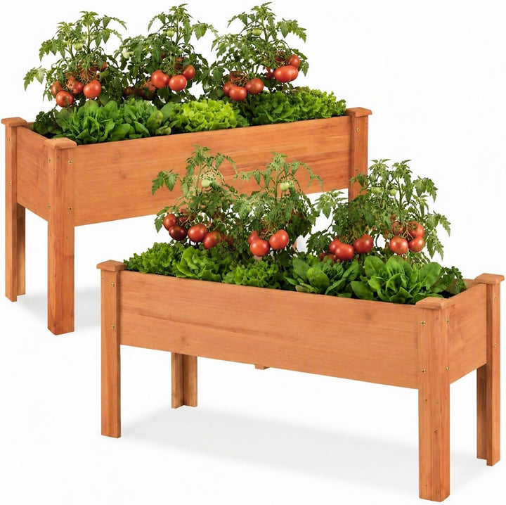 GIANTEX 47" Raised Garden Bed with Legs Elevated Fir Wood Planter