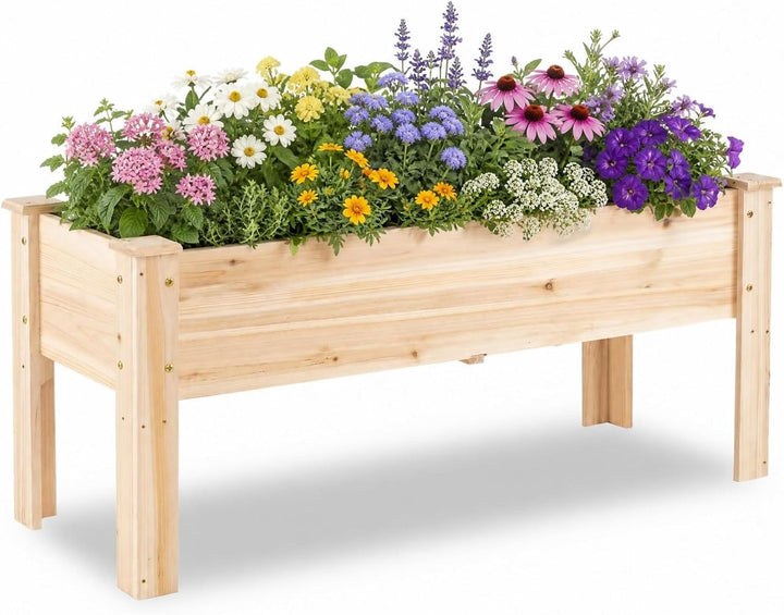 GIANTEX 47" Raised Garden Bed with Legs Elevated Fir Wood Planter