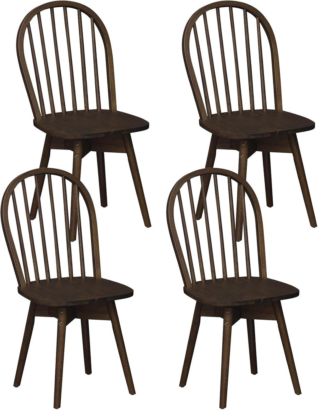 Giantex Windsor Dining Chairs Set of 2/4 Farmhouse Swivel Kitchen Chairs with Spindle Back