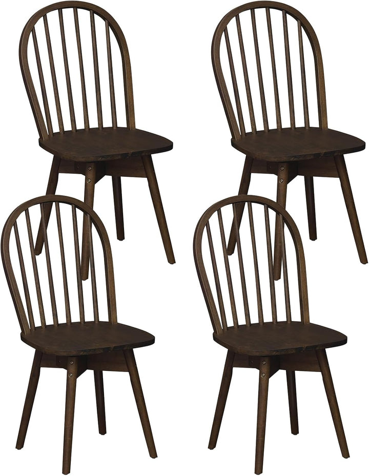 Giantex Windsor Dining Chairs Set of 2/4 Farmhouse Swivel Kitchen Chairs with Spindle Back