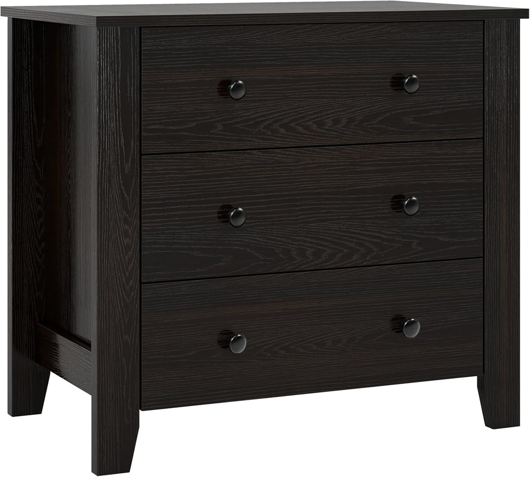 Giantex Small 3-Drawer Dresser for Bedroom - 28.5” x 18” x 26” Wide Chest of Drawers, Modern Large Nightstand
