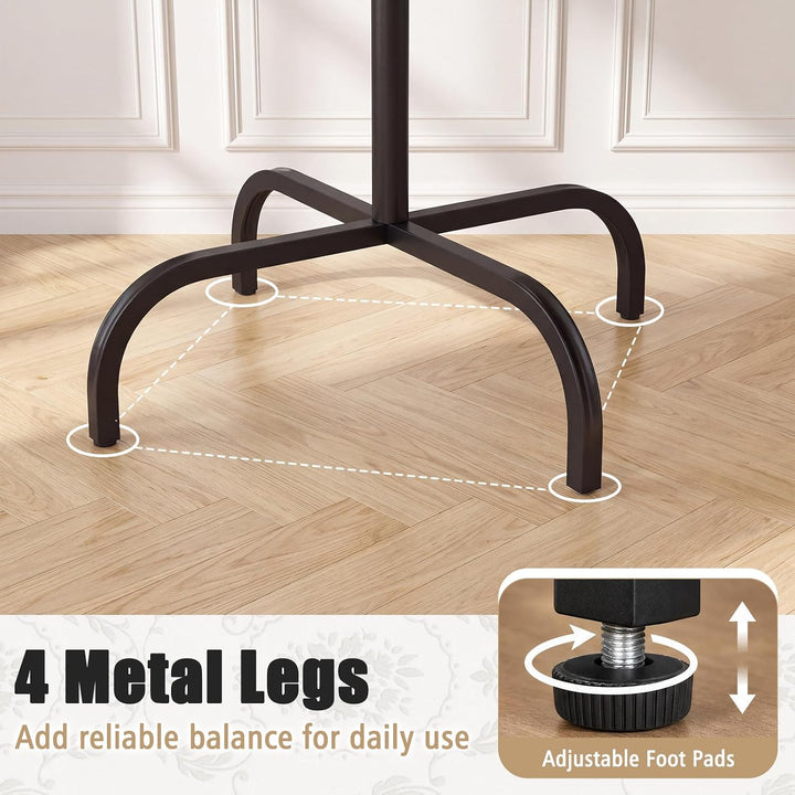 GIANTEX Metal Coat Rack Freestanding, Clothes Stand with 16 Hooks &amp; 4 Legs