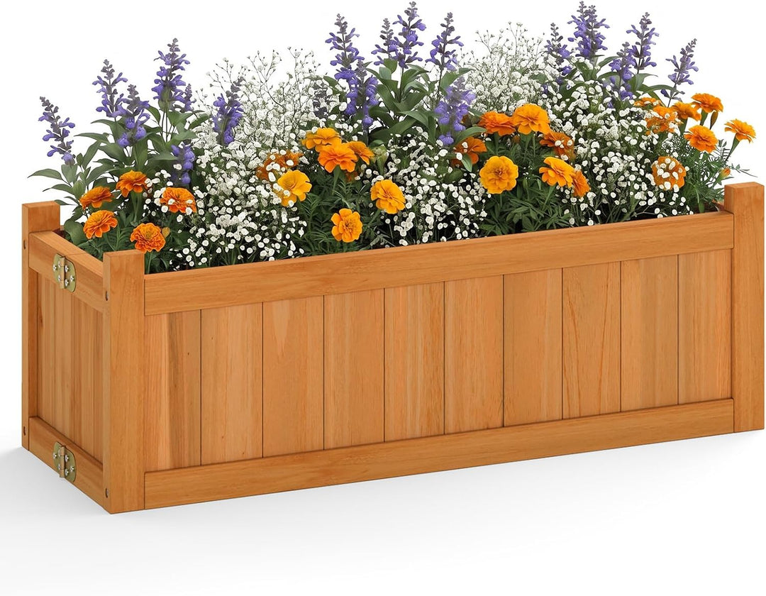 GIANTEX 27.5" Wooden Planter Box Folding Raised Garden Bed
