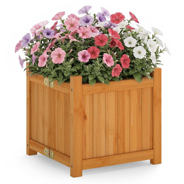 GIANTEX 15" Folding Wooden Planter Box with Removable Bottom (1/2)