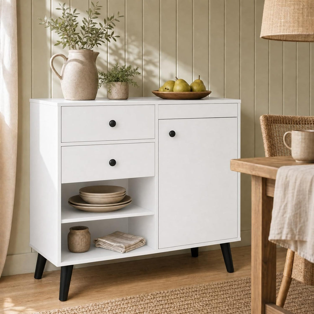 GIANTEX Buffet Cabinet with Storage, 31" Wooden Sideboard Cabinet