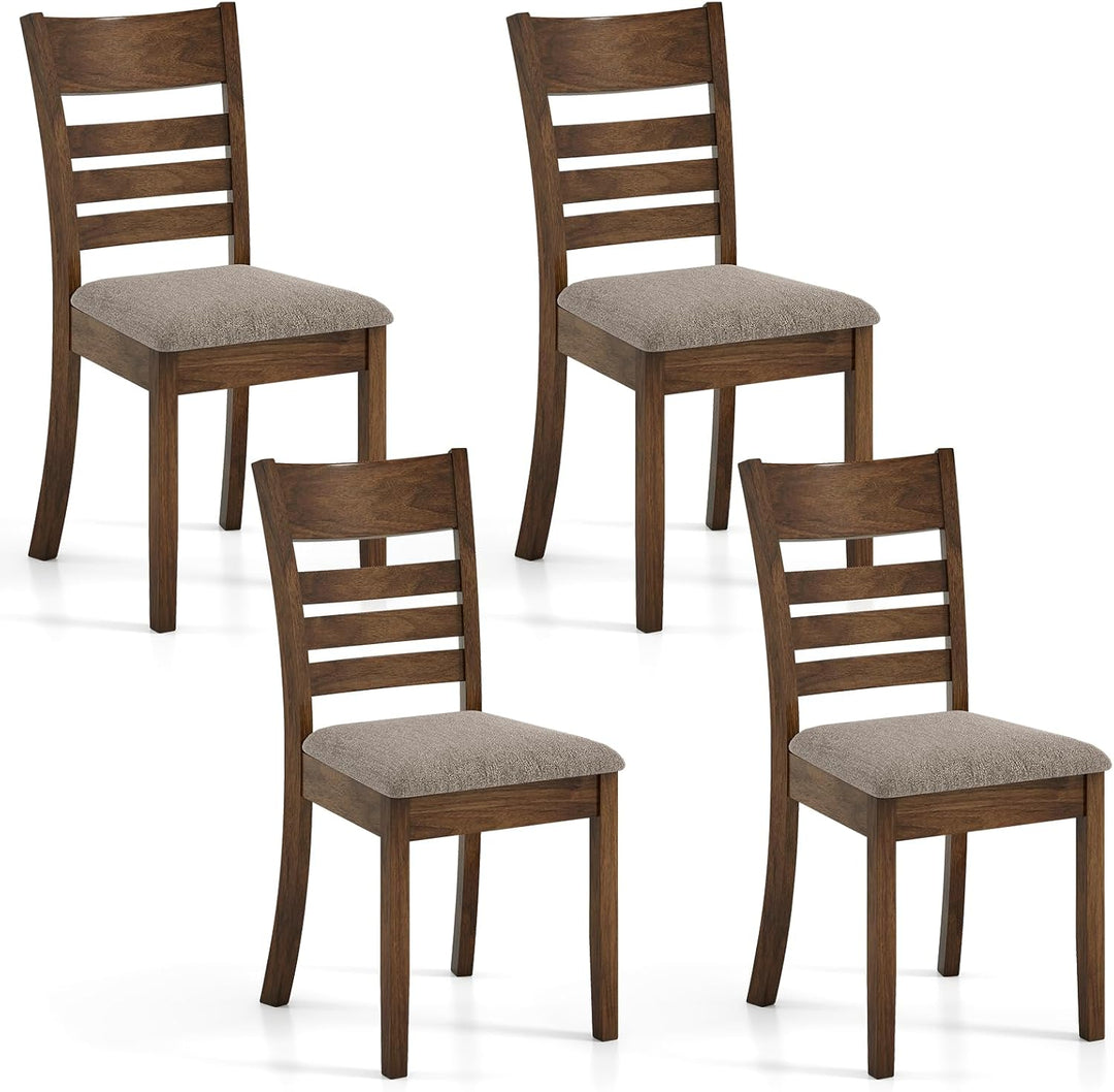 Giantex Wooden Upholstered Kitchen Chair w/Rubber Wood Frame (2/4)
