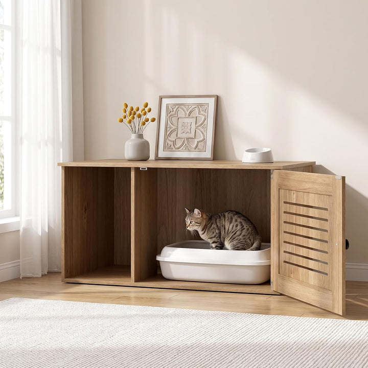GIANTEX Cat Litter Box Enclosure Hidden Cat Cabinet Furniture