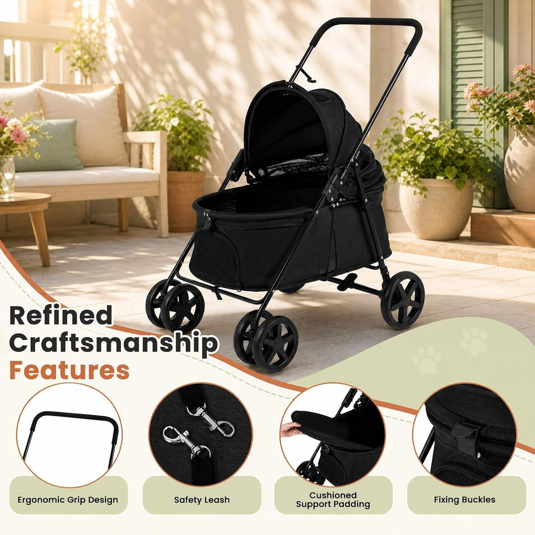 GIANTEX Pet Stroller for Small &amp; Medium Dogs &amp; Cats, Vet Visits &amp; Travel