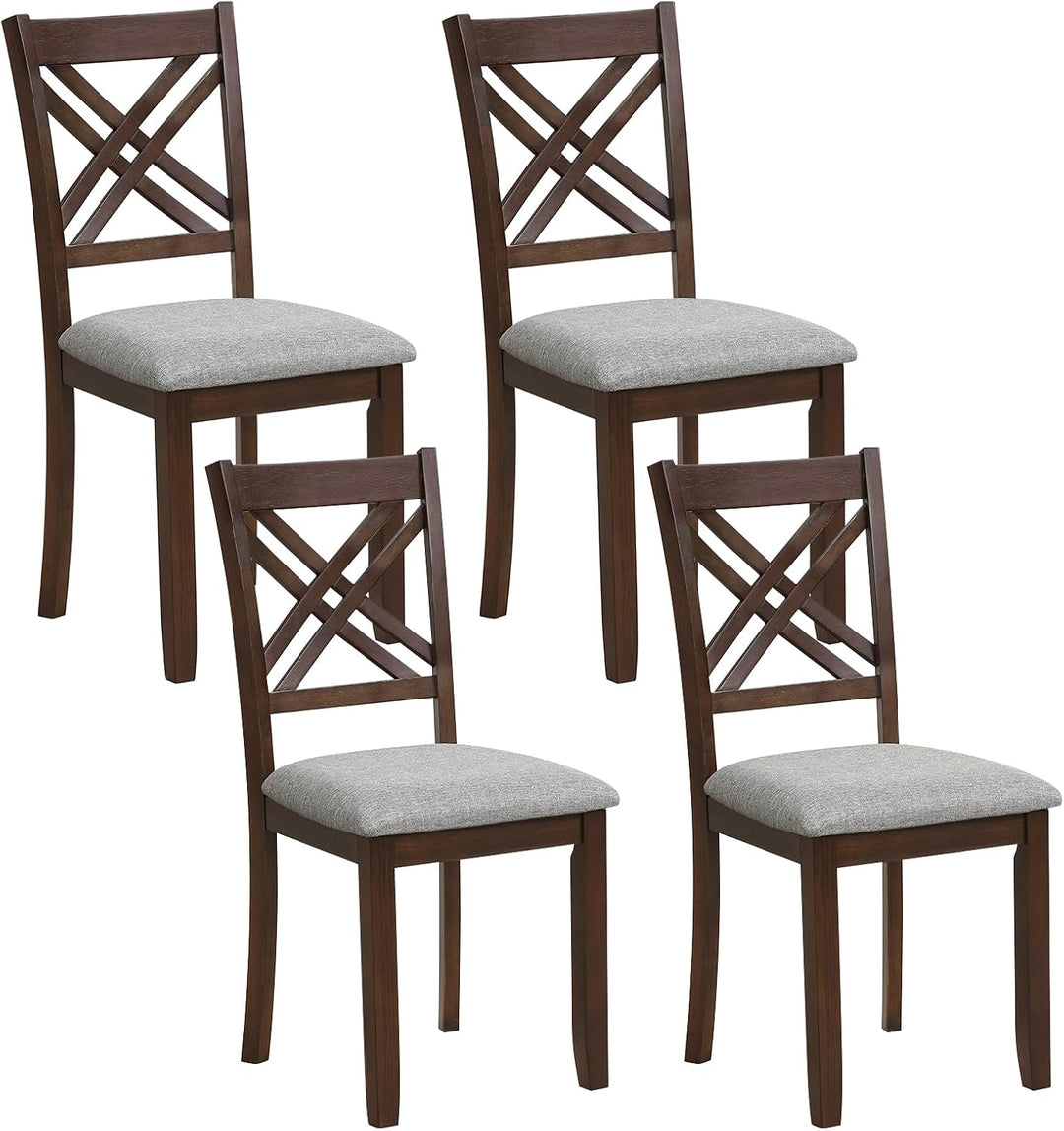 GIANTEX Wood Dining Chairs Farmhouse X-Back Kitchen Chairs