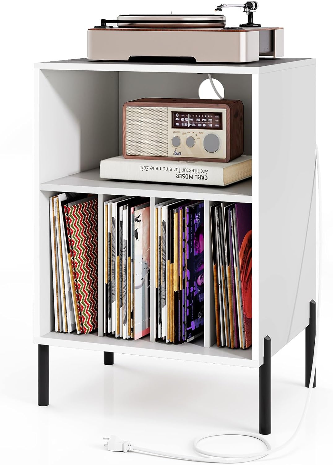 Giantex Record Player Stand with Charging Station