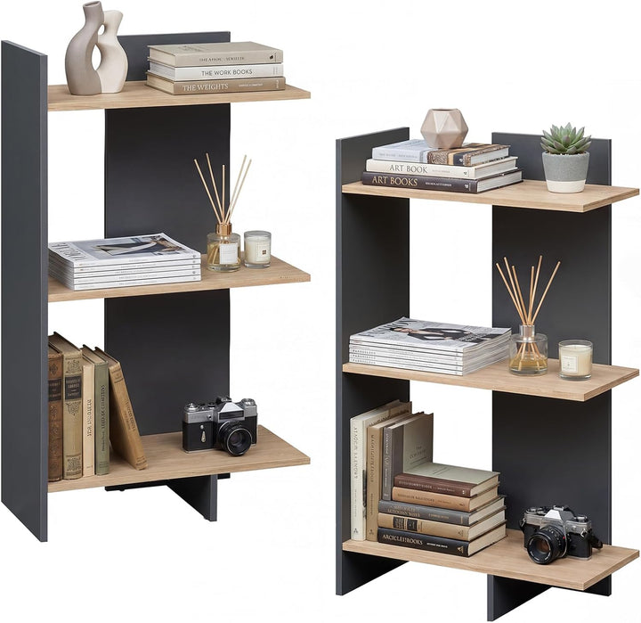 Giantex 3-Tier Wooden Free Standing Open Storage Bookshelf with Anti-Tipping Kit