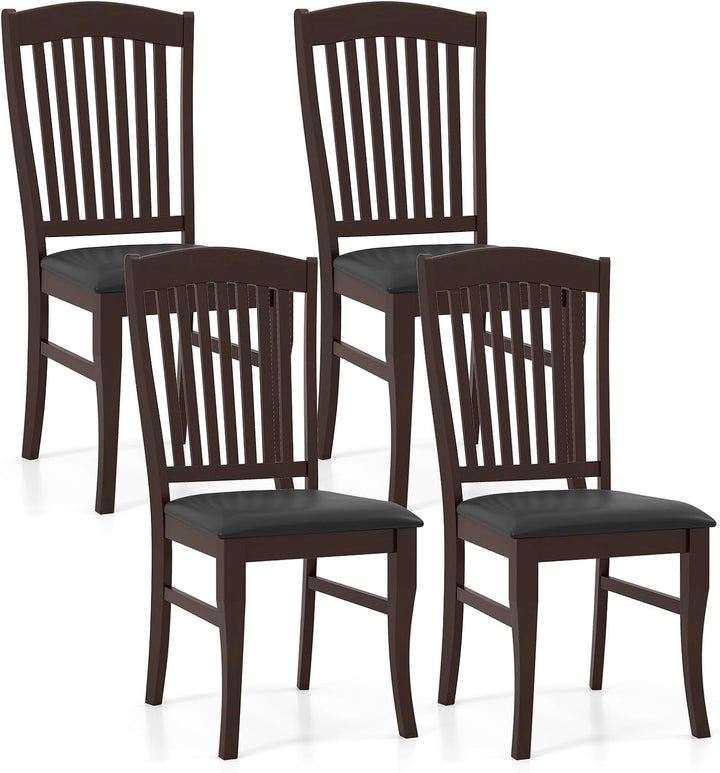 Giantex Set of 2/4 Wooden PU Leather Upholstered Dining Chairs