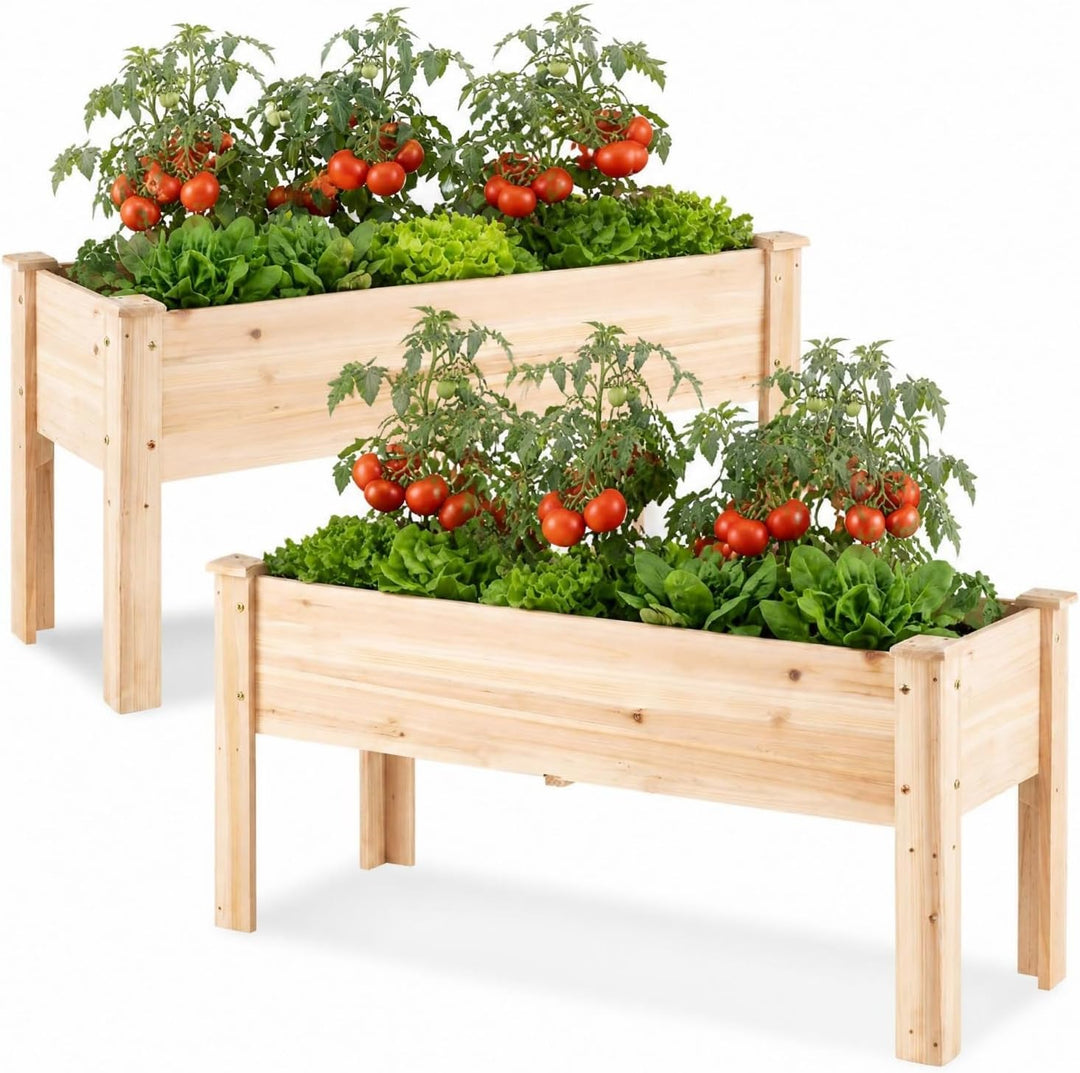 GIANTEX 47" Raised Garden Bed with Legs Elevated Fir Wood Planter