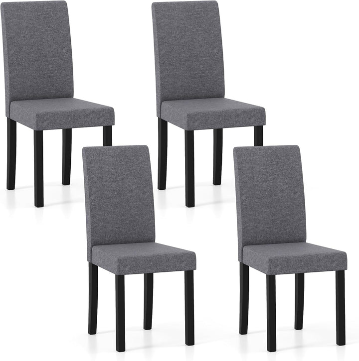 Giantex Upholstered Dining Chair Set of 2/4 Mid Century Modern Fabric Kitchen Chairs with Thick Padded Seat