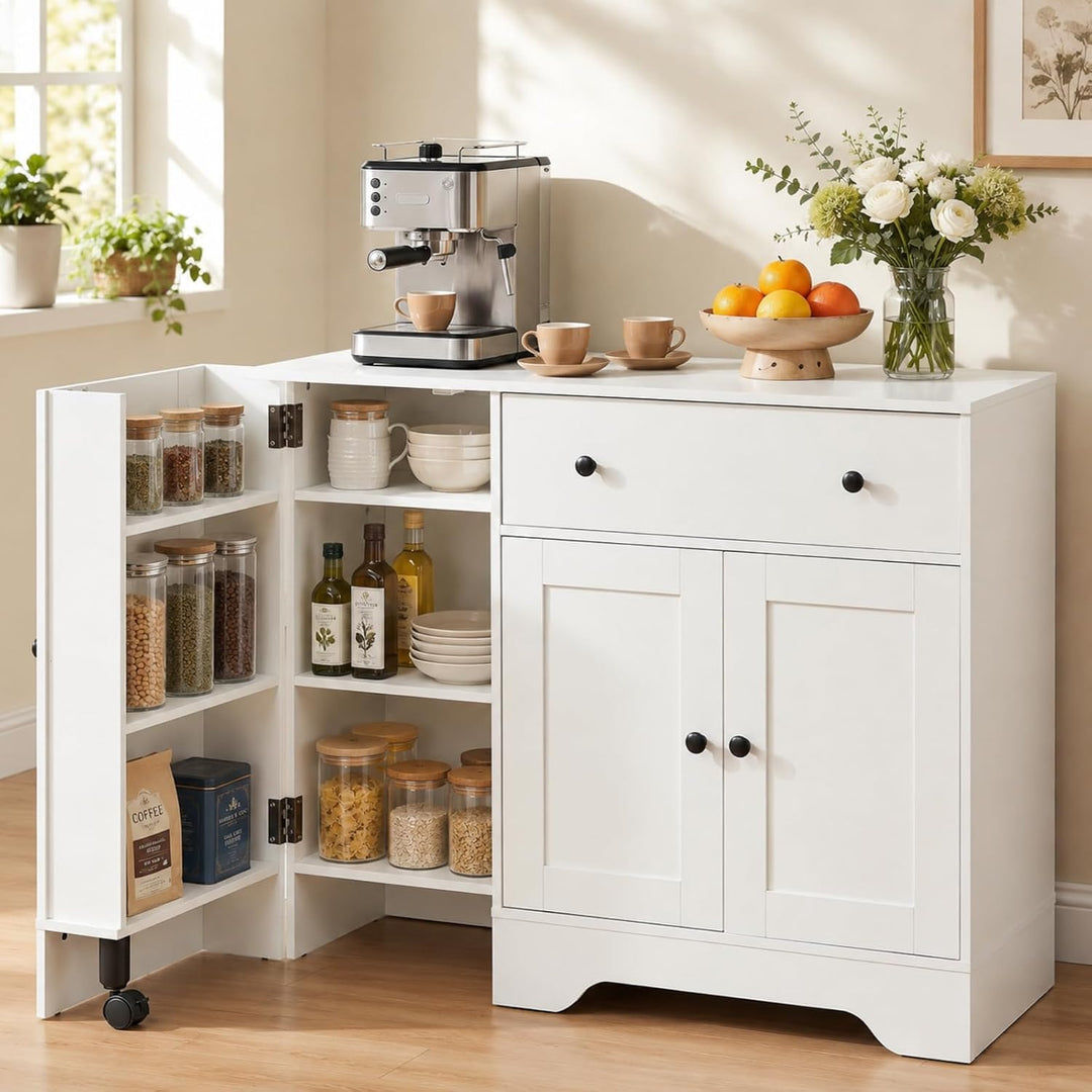 GIANTEX 41.5" Sideboard Buffet Cabinet with 3 Doors Drawer &amp; Storage Shelf