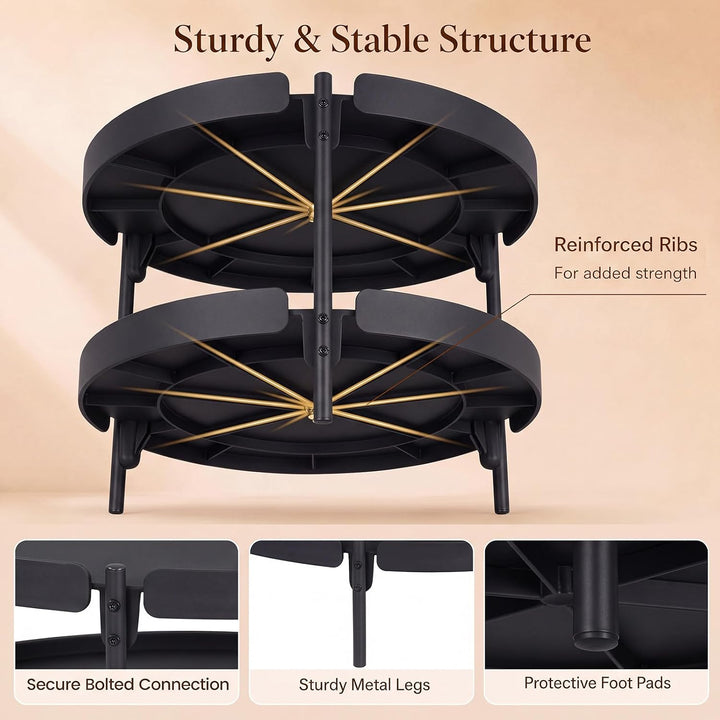 GIANTEX Small Round Coffee Table 24" Center Table with Storage