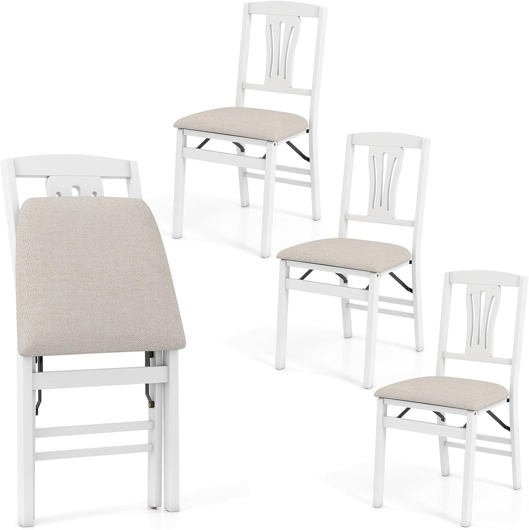 Folding Kitchen Chairs Set of 2/4 Upholstered Dining Chairs with Comfy Padded Seats