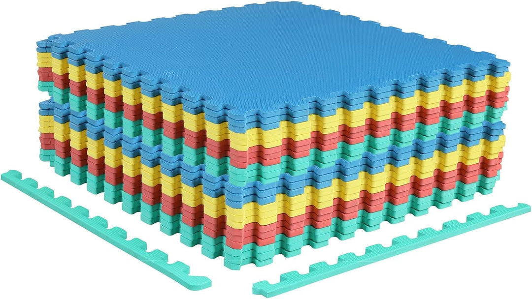 Giantex 12 PCS/ 24 PCS Interlocking Exercise Mat with Borders