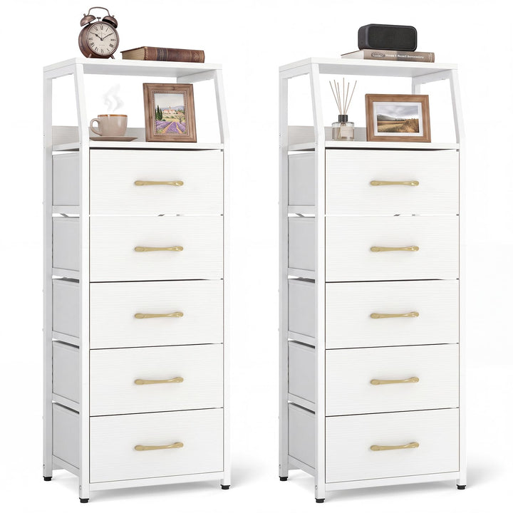GIANTEX Tall Dresser with 5/4 Fabric Drawers (1/2)