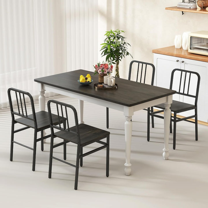 GIANTEX Metal Dining Chairs Set of 4 &amp; Modern Kitchen Chairs
