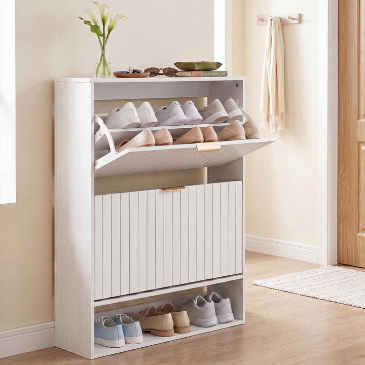 Giantex Shoe Storage Cabinet with 2 Flip Drawers
