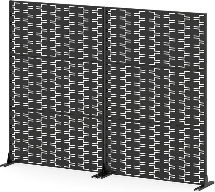 Giantex Metal Privacy Screen 72 x 48 Inch Freestanding Fence Panel Indoor Outdoor