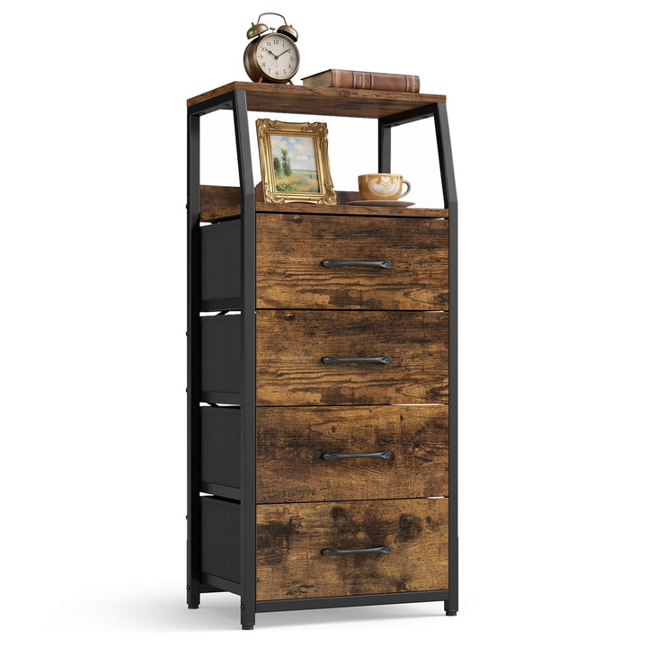 GIANTEX Tall Dresser with 5/4 Fabric Drawers (1/2)