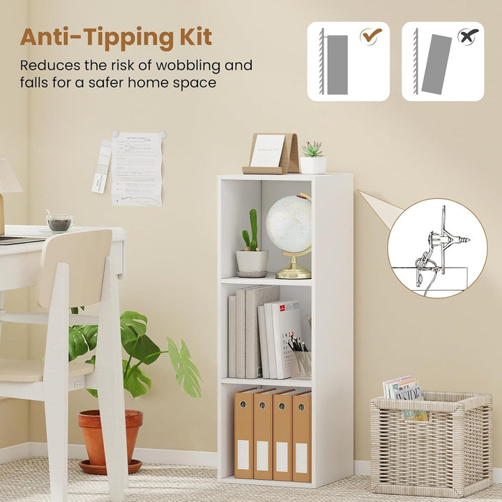 GIANTEX Cube Bookshelf Tool-Free Assembly Wooden Book Shelf