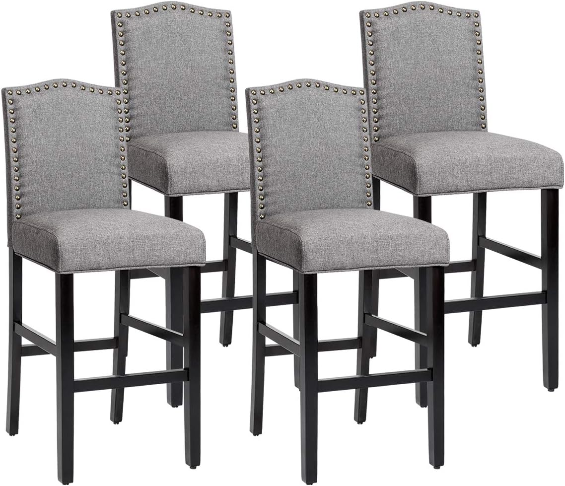 Counter Height Dining Side Barstools, w/ Thick Cushion