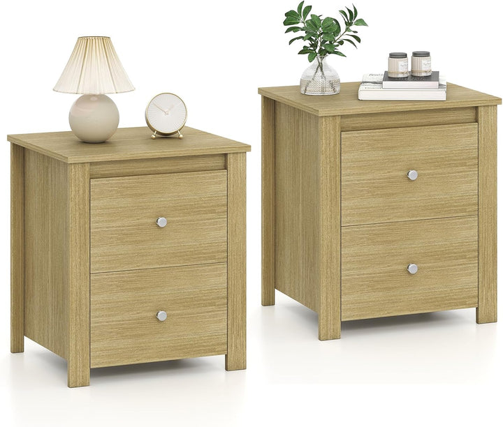 Giantex 21" Wooden Nightstand with 2 Drawers (1/2)