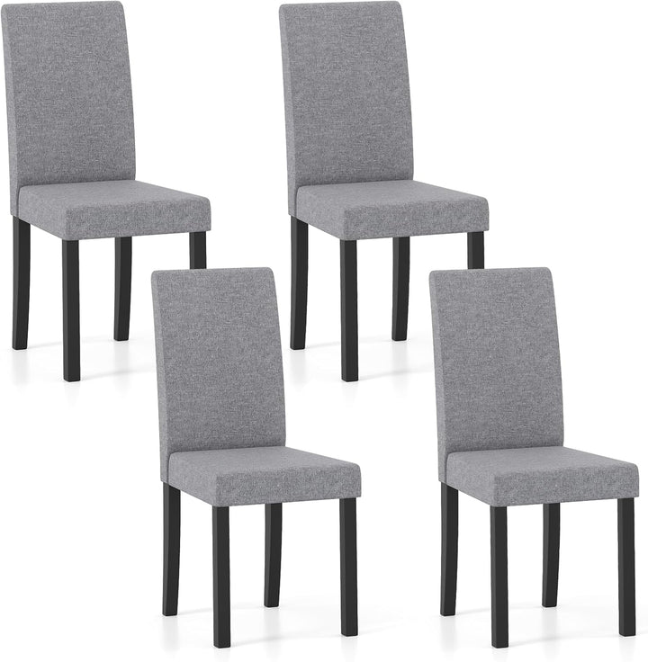 Giantex Upholstered Dining Chair Set of 2/4 Mid Century Modern Fabric Kitchen Chairs with Thick Padded Seat