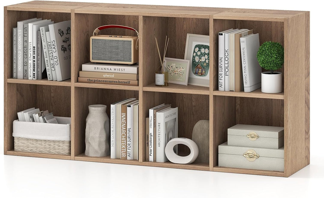 Giantex Floor Standing Bookshelf with Storage and 2 Anti Tipping Kits