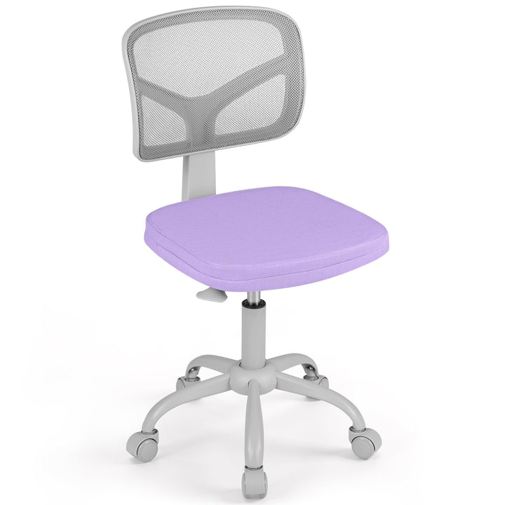 Giantex Armless Kids Desk Chair | Rolling Study Chair with Wheels &amp; Adjustable Height