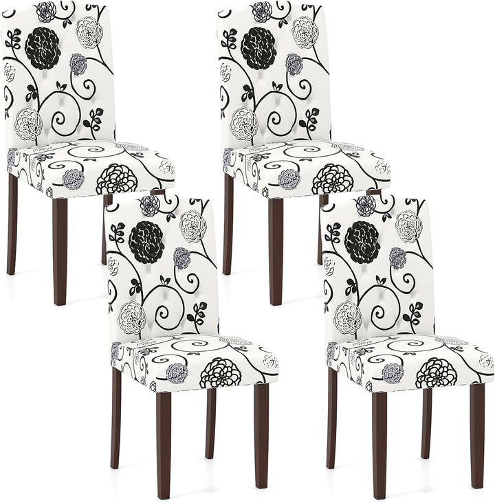 Giantex Upholstered Dining Chairs Set of 2/4 Button Tufted Fabric Upholstered Parson Chairs