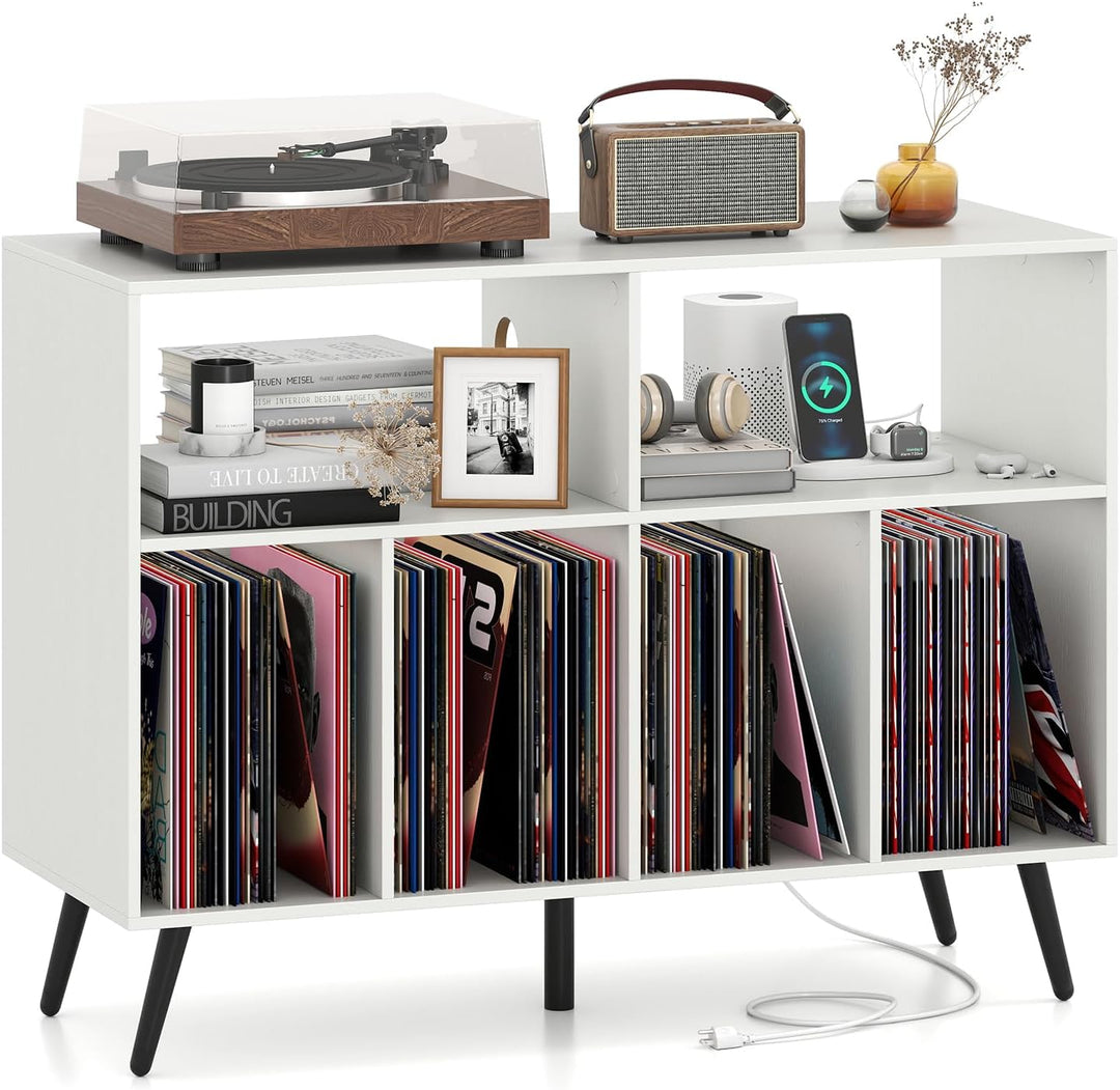 Giantex Large Record Player Stand with Charging Station