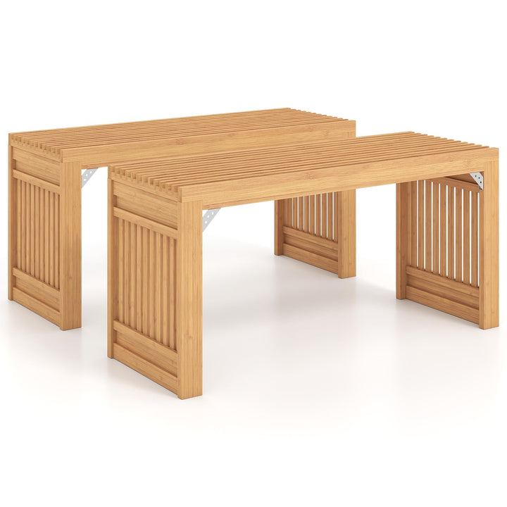 GIANTEX 35.5" Bamboo Dining Bench with Solid Widened Legs (1/2)