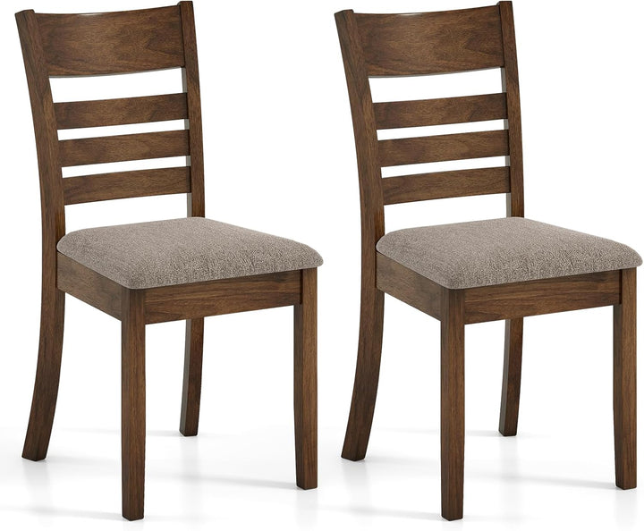 Giantex Wooden Upholstered Kitchen Chair w/Rubber Wood Frame (2/4)
