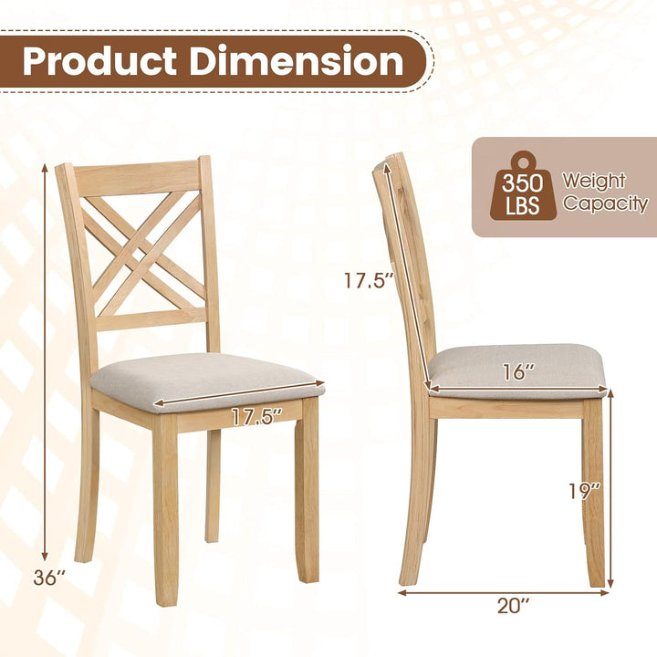 GIANTEX Wood Dining Chairs Farmhouse X-Back Kitchen Chairs