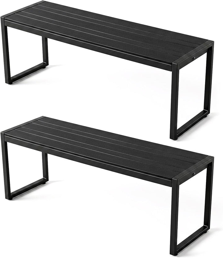 GIANTEX 48" Outdoor Bench, 2-3 Person Patio Dining Bench Backless