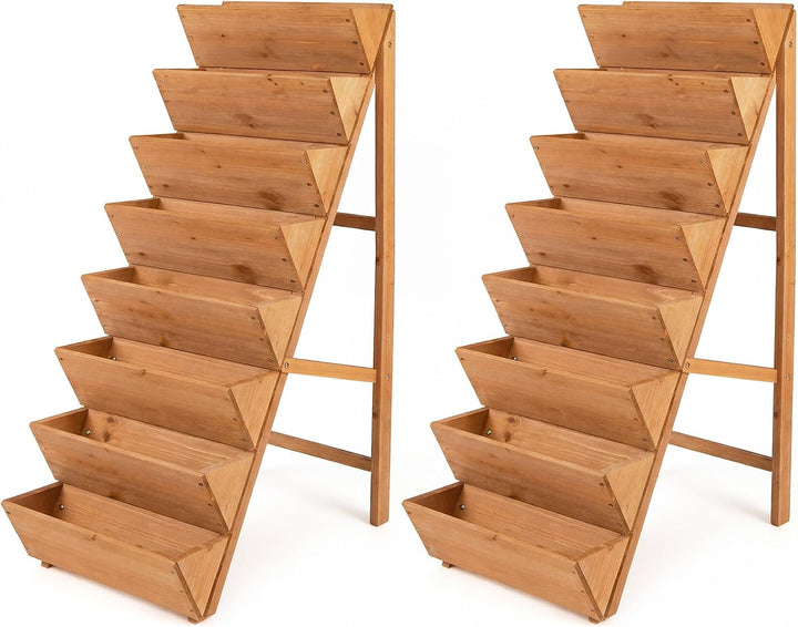 Giantex 8-Tier Wooden Vertical Raised Garden Bedwith Legs