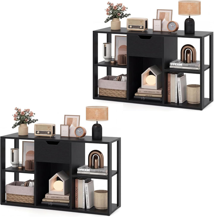 GIANTEX 5-Cube Storage Organizer with Drawer, 3-Tier Bookcase