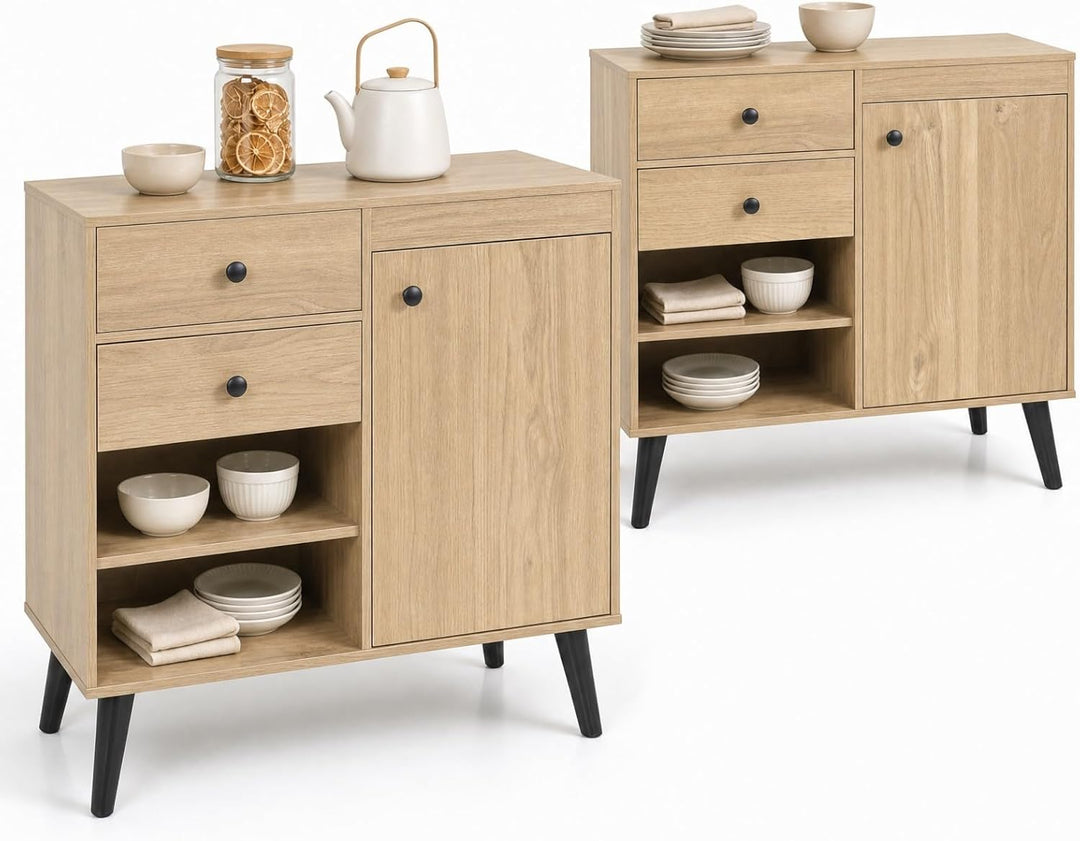 GIANTEX Buffet Cabinet with Storage, 31" Wooden Sideboard Cabinet